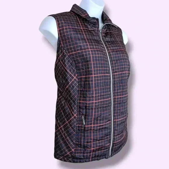 CJ Banks Plaid Puffy Vest - Picture 2 of 5